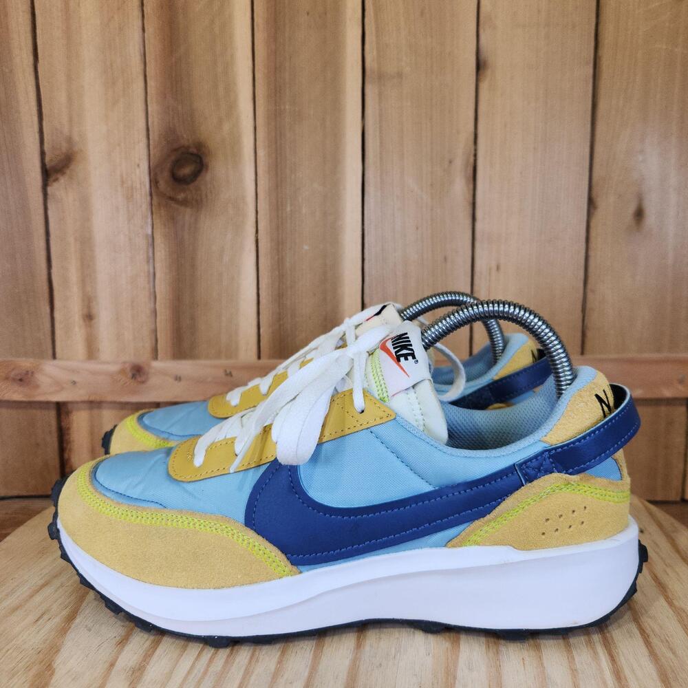Nike Waffle One Debut Shoes Mens 7 Blue Yellow Running Sneakers DH9522-400